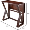 image:imageWinsome Wood Harrington Drop Leaf High Table Antique Walnut