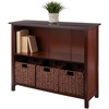 image:imageWinsome Wood Milan 4Pc Storage Shelf with 3 Foldable Woven Baskets  Walnut