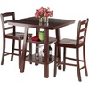 image:imageWinsome Wood Orlando 3Pc Set High Table 2 Shelves w 2 Ladder Back Stools