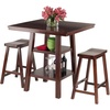 image:imageWinsome Wood Orlando 3Pc Set High Table 2 Shelves w 2 Saddle Seat Stools