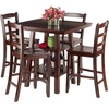 image:imageWinsome Wood Orlando 5Pc Set High Table 2 Shelves w 4 Ladder Back Stools