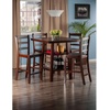 image:imageWinsome Wood Orlando 5Pc Set High Table 2 Shelves w 4 Ladder Back Stools