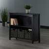 image:imageWinsome Wood Terrace 4Pc Storage Shelf with 3 Foldable Woven Baskets  Walnut and Chocolate
