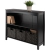 image:imageWinsome Wood Terrace 4Pc Storage Shelf with 3 Foldable Woven Baskets  Walnut and Chocolate