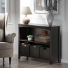 image:imageWinsome Wood Terrace 4Pc Storage Shelf with 3 Foldable Woven Baskets  Walnut and Chocolate