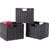 image:imageWinsome Wood Terrace 4Pc Storage Shelf with 3 Foldable Woven Baskets  Walnut and Chocolate