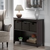 image:imageWinsome Wood Terrace 4Pc Storage Shelf with 3 Foldable Woven Baskets  Walnut and Chocolate