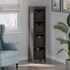 image:imageWinsome Wood Terrace 5Pc Storage Shelf with 4 Foldable Woven Baskets  Espresso and Chocolate