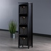 image:imageWinsome Wood Terrace 5Pc Storage Shelf with 4 Foldable Woven Baskets  Espresso and Chocolate