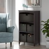 image:imageWinsome Wood Terrace 6Pc Storage Shelf with 5 Foldable Woven Baskets  Espresso and Chocolate