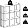 image:imageWinsome Wood Timothy 7Pc 3x3 Storage Shelf with 6 Foldable Woven Baskets  Black and Chocolate