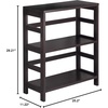 image:imageWinsome Wood Torino 3PC Set Shelf wBlack Fabric Baskets Storage and Organization EspressoChocolate
