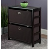 image:imageWinsome Wood Torino 3PC Set Shelf wBlack Fabric Baskets Storage and Organization EspressoChocolate