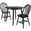 image:imageMoreno 3Pc Drop Leaf Dining Table with Windsor Chairs  Black