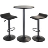 image:imageObsidian 3Pc Pub Set Round Table amp Adjustable Swivel Stools Black