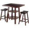 image:imageOrlando 3Pc Set High Table 2 Shelves w 2 Cushion Seat Stools