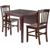 image:imagePerrone 3Pc Dining Set Drop Leaf Table amp 2 Slat Back Chairs