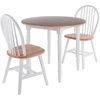 image:imageSorella 3Pc Drop Leaf Dining Table with Windsor Chairs  Natural and White