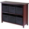 image:imageVerona 2Section W Storage Shelf with 6 Foldable Black Fabric BasketsBlack Baskets
