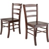 image:imageWinsome Benjamin Ladder Back Chair Set of 2 Walnut  Classic Backed Kitchen amp Dining Room Chairs Simple amp Elegant Home Seating Solution Great for Office Hallway BedroomWalnut