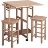 image:imageWinsome Burnett SpaceSaver Table Set with 2 TuckAway Stools 33 High 30 Wide NaturalBeech