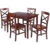 image:imageWinsome Darren 5pc Set Dining Table with XBack Chairs Walnut Finish