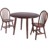 image:imageWinsome Dawson 3Pc Drop Leaf Table with Windsor Chairs Walnut Finish