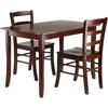 image:imageWinsome Inglewood 3PC Set Table w 2 Ladderback Chairs Dining Walnut