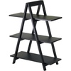 image:imageWinsome MDF AFrame 3Tier Shelf Black 20130  Modern amp Practical Open Display Bookshelves for Living Room Den Office Bedroom Functional Home Decor Furniture