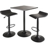 image:imageWinsome Obsidian 3Pc Square Counter Height Table with 2 Adjustable Air Lift Stools Black