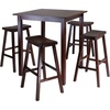 image:imageWinsome Parkland 5Pc HighPub Table Set Walnut