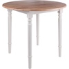 image:imageWinsome Sorella Round Double Drop Leaf Dining Table for Dining Room 30 Natural amp WhiteNatural  White