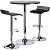 image:imageWinsome Spectrum 3Pc Pub Set Round Table amp Adjustable Swivel Stools Black amp Chrome