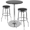 image:imageWinsome Summit 3Pc Bar Height Table with 2 Swivel Seat Stools Black and Chrome