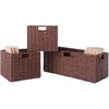 image:imageWinsome Tessa 3Pc Foldable Woven Rope Basket Set Walnut3Basket Mix