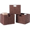 image:imageWinsome Tessa 3Pc Foldable Woven Rope Basket Set Walnut3Basket Small