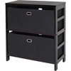 image:imageWinsome Torino 3PC Set Shelf w Fabric Baskets Storage and Organization EspressoBlackEspresso  Black