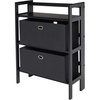 image:imageWinsome Torino 3Pc Folding Bookcase wFabric Baskets BlackBlack 20306