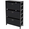 image:imageWinsome Torino 4PC Set Shelf w Fabric Baskets Storage and Organization EspressoBlack