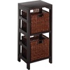 image:imageWinsome Wood Leo 3Pc Storage Shelf with Baskets Espresso