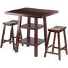 image:imageWinsome Wood Orlando 3Pc Set High Table 2 Shelves w 2 Saddle Seat Stools