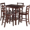 image:imageWinsome Wood Orlando 5Pc Set High Table 2 Shelves w 4 Ladder Back Stools