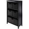 image:imageWinsome Wood Terrace 6Pc Storage Shelf with 5 Foldable Woven Baskets  Espresso and Chocolate