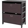 image:imageWinsome Wood Torino 3PC Set Shelf wBlack Fabric Baskets Storage and Organization EspressoChocolate