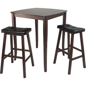 image:image3Pc Inglewood HighPub Dining Table with Cushioned Saddle Stool