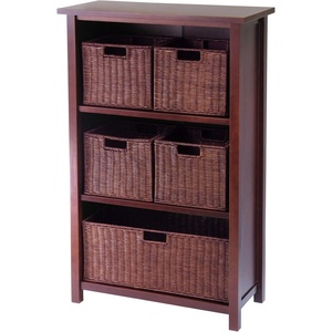 image:imageMilan 6Pc CabinetShelf and Baskets Shelf One Basket 4 Small Baskets 3 cartons