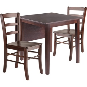 image:imagePerrone 3Pc Dining Set Drop Leaf Table amp 2 Ladderback Chairs