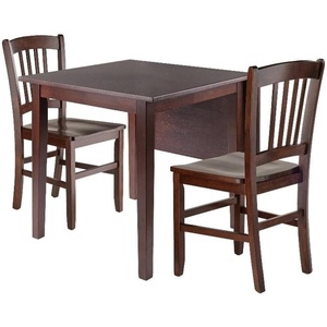 image:imagePerrone 3Pc Dining Set Drop Leaf Table amp 2 Slat Back Chairs
