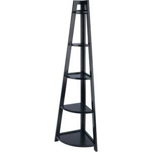 image:imageWinsome Adam Shelving Black  Tiered Shelving Unit for Books amp Display Convenient SpaceSaving Angled Bookshelf for Bedroom Living Room Office