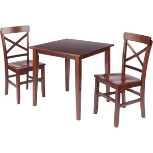image:imageWinsome Groveland 3Pc Set Dining Table with XBack Chairs Walnut Finish